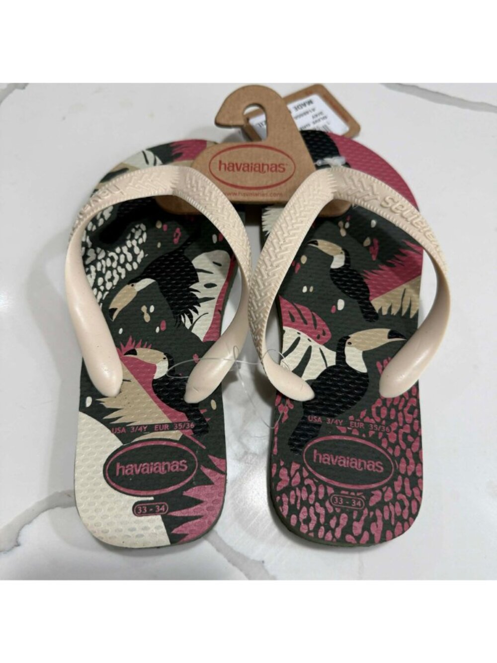 Havaianas Flip Flops Olive Green Sandals Girl Size US 3 - Picture 2 of 6
